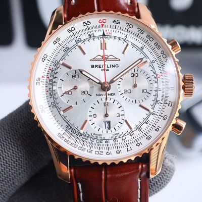 Breitling Navitimer Series 43mm Grooved Bezel B01 Movement White Watch